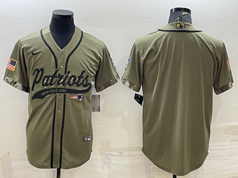 Men's New England Patriots Blank Olive Salute to Service Cool Base Stitched Baseball Jersey Men's New England Patriots Blank Olive Salute to Service Cool Base Stitched Baseball Jersey